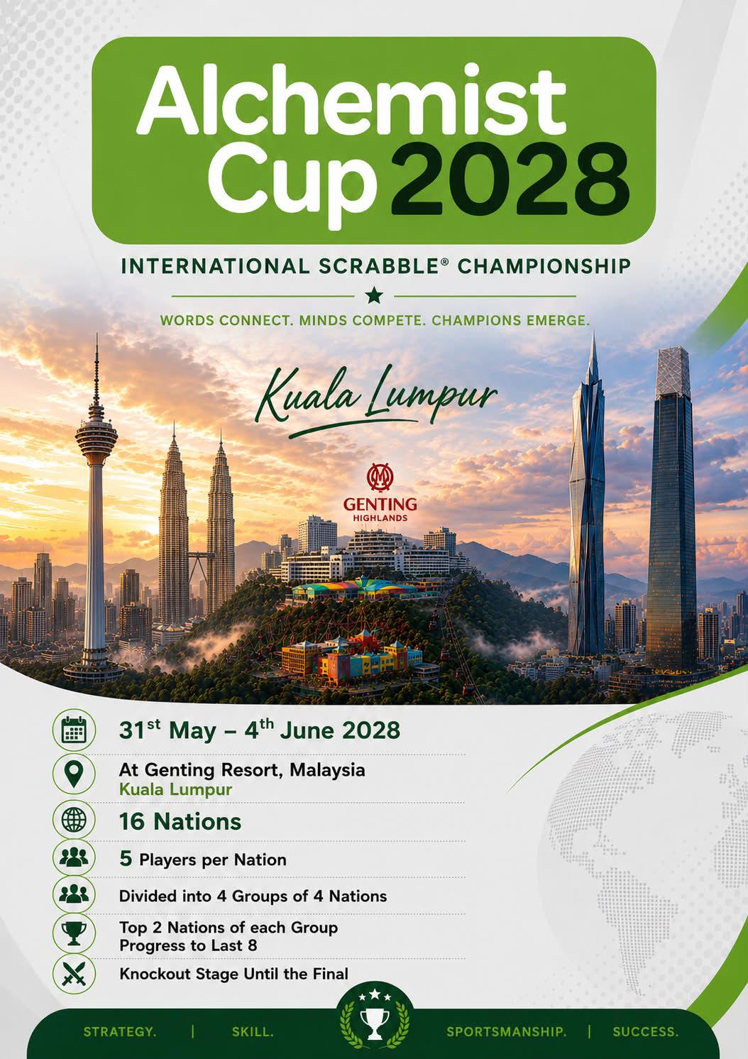Next Alchemist Cup is in 2028 in Kuala Lumpur.